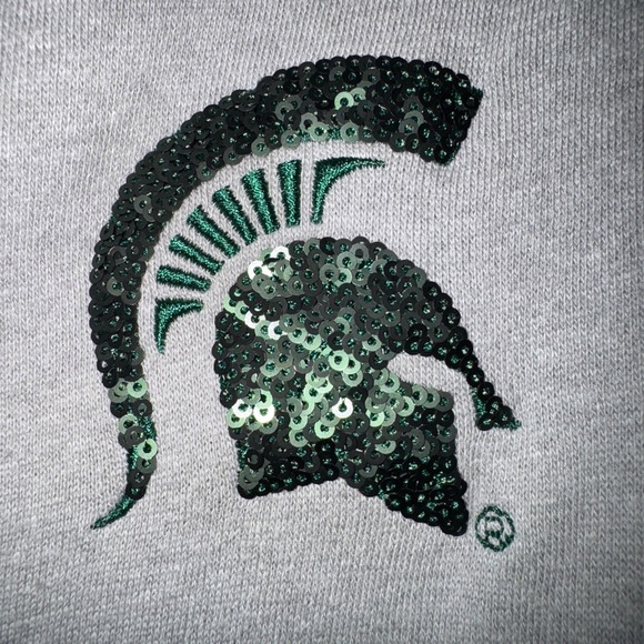 Victoria's Secret PINK Women's Grey/Green Quarter Button Sweatshirt Sz MD - Picture 4 of 8